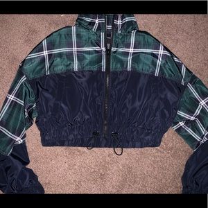 Blue and green cropped jacket